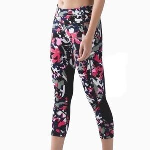Lululemon Pace Rival Crop 22” Leggings Pop Cut Boom Juice Size 4